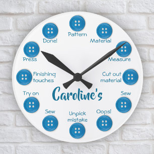 Horloge Ronde Cadeau de couture personnalisé pour couturière amu