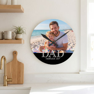 Horloge Ronde Cadeau de Fête des Pères Minimaliste Établit par P