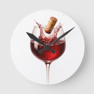 Horloge Ronde Cadeau de mariage Élégant Wine Splash Love Uncorke