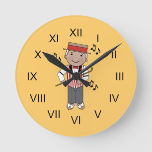 Horloge Ronde Cadeau d'horloge de musique de chanteur de