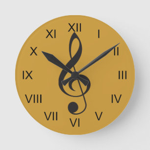 Horloge Ronde Cadeau d'horloge de musique de clef triple