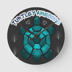 Horloge Ronde Cadeau drôle d'animal Tortue Mignonne