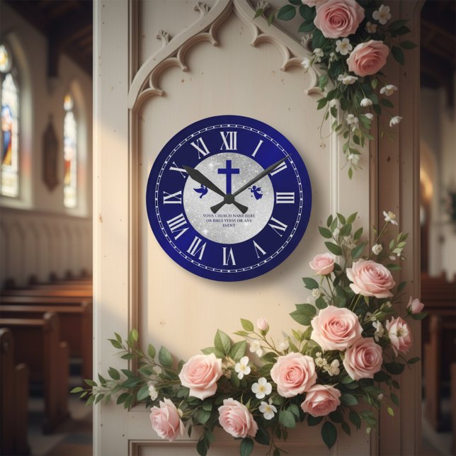Horloge Ronde Cadeau Élégant pour Remercier un Pasteur Église (Créateur téléchargé)