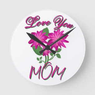 Horloge Ronde Cadeau floral personnalisé et sur mesure pour la f