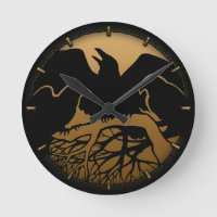 Cadeau indigène d'oiseau d'horloge murale d'art de