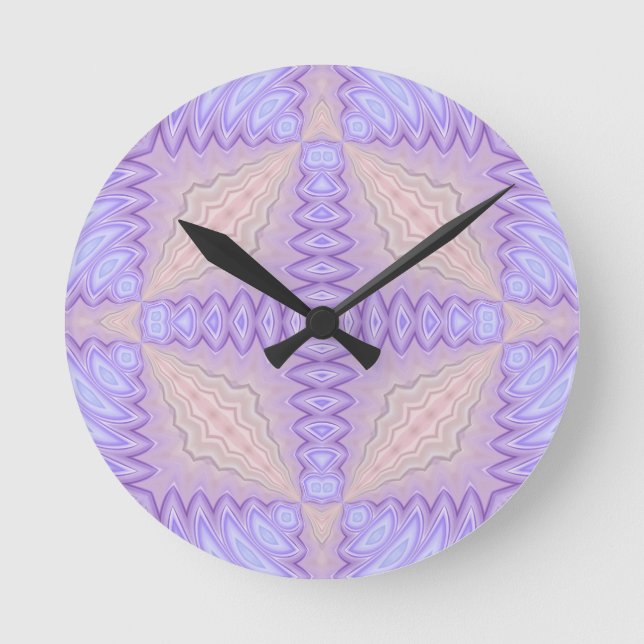 Horloge Ronde Cadeau lilas de Noël de l'abrégé sur deux soie (Recto)