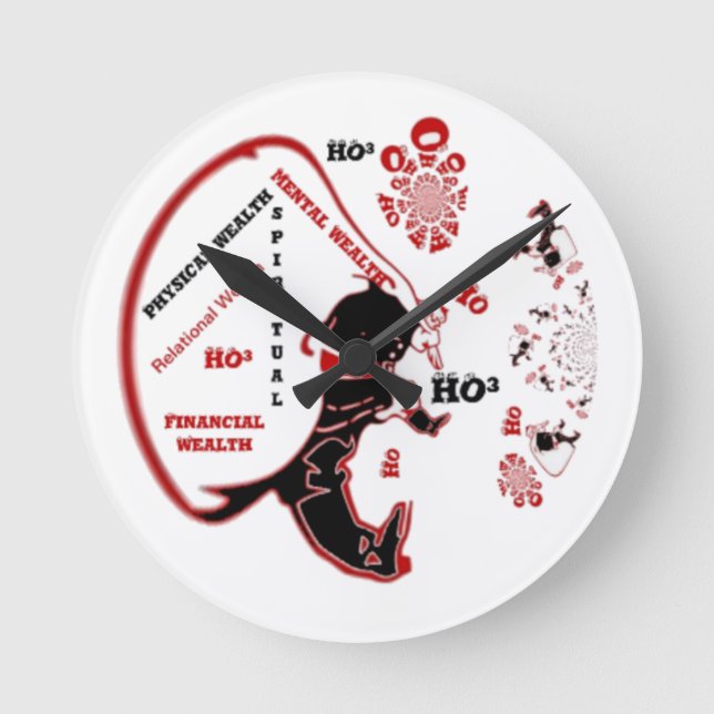 Horloge Ronde Cadeau Père Noël Secret - Prospérité et Richesse (Recto)