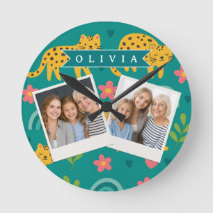Horloge Ronde Cadeau Personnalisé Coloré et Amusant avec Motif L