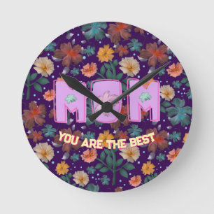Horloge Ronde Cadeau personnalisé de la fête des mères pour le b
