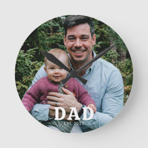 Horloge Ronde Cadeau Photo Moderne Gras Papa Créé 