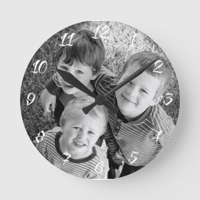 Horloge Ronde Cadeau photo personnalisable (Recto)