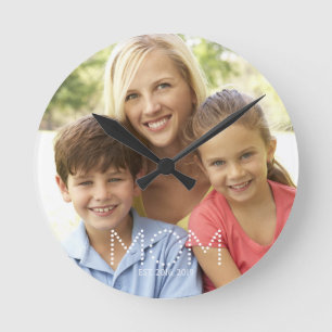 Horloge Ronde Cadeau Photo pour Maman