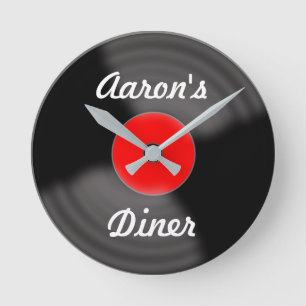 Horloge Ronde Cadeau Retro Rouge Cadeau Retro