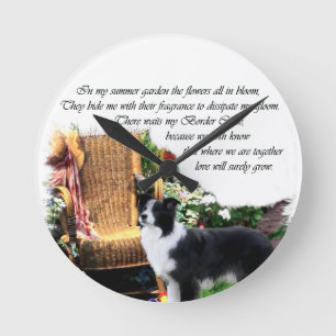 Horloge Ronde Cadeaux d'art Collie Frontière