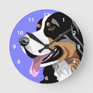 Horloge Ronde Cadeaux d'art de chien de montagne de Bernese