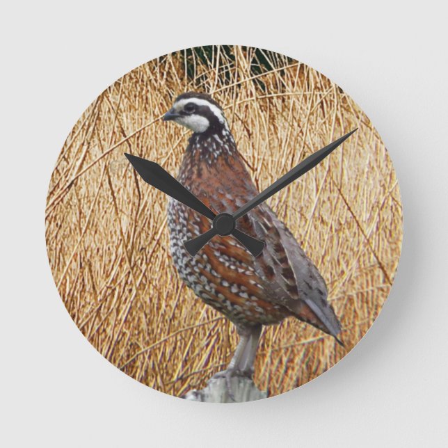 Horloge Ronde Cadeaux De Chasse Aux Oiseaux, Chasse À La Quail B (Recto)