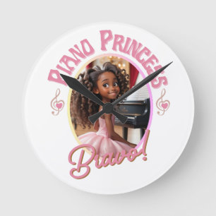 Horloge Ronde Cadeaux pour filles qui aiment jouer du piano