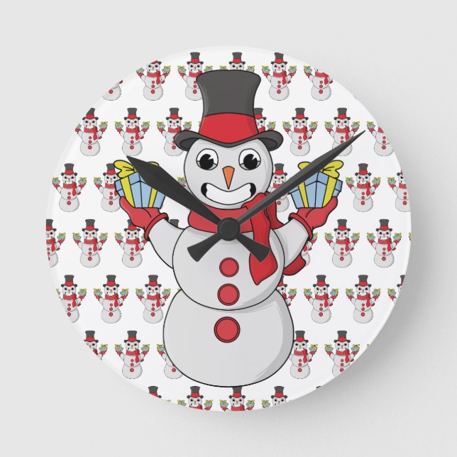 Horloge Ronde Cadeaux pour vous de Snowman (Recto)