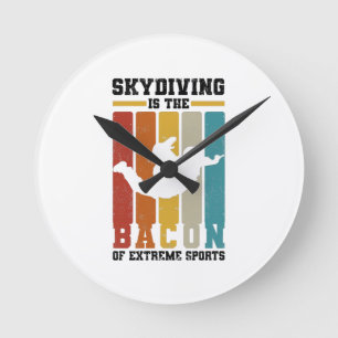 Horloge Ronde Cadeaux Skydiving   Skydiver Basejumping Parachute
