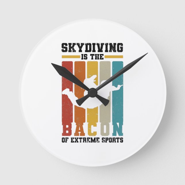 Horloge Ronde Cadeaux Skydiving | Skydiver Basejumping Parachute (Recto)