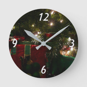 Horloge Ronde Cadeaux sous l'arbre Noël