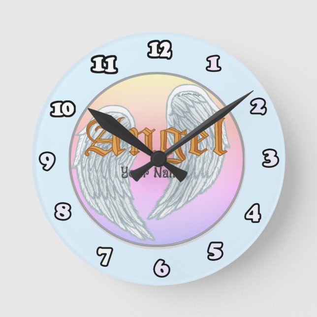 Horloge Ronde Cadran Anges aux ailes (Recto)