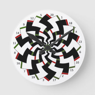 Horloge Ronde Cadran de montre à motif zigzag de cible de fléche