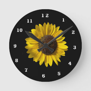 Horloge Ronde Cadran de mur en acrylique Tournesol