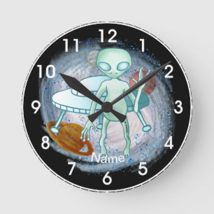 Horloge Ronde Cadran Envahisseur Alien