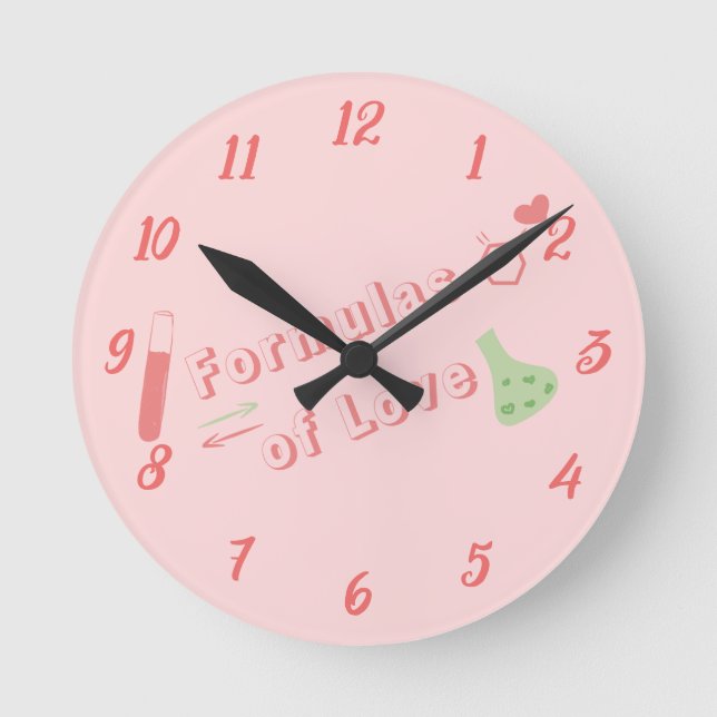 Horloge Ronde Cadran Formules D'amour (Recto)