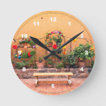 Cadran mural acrylique Jardin paisible