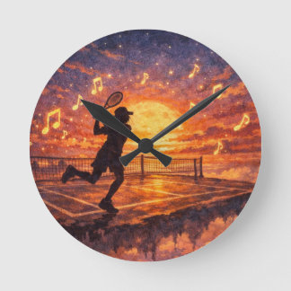 Horloge Ronde Cadran mural de tennis céleste