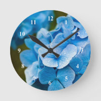 Cadran mural en acrylique fleur d'Hortensia Bleu