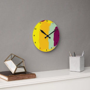 Horloge Ronde Cadran mural en acrylique multicolore terrestre au