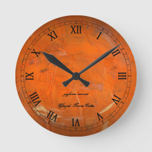 Horloge Ronde Cadran mural en terre cuite vernissée