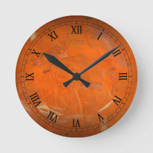Horloge Ronde Cadran mural en terre cuite vernissée Chiffres rom