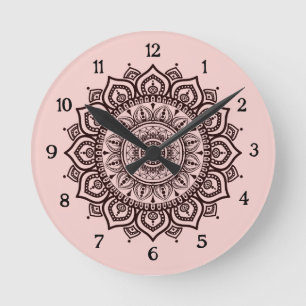 Horloge Ronde Cadran mural mandala Élégant Décor de maison spiri