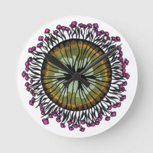 Horloge Ronde Cadran mural mandala floral psychédélique Tripan