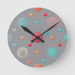 Horloge Ronde "Cadran mural moderne Cercles Colorés