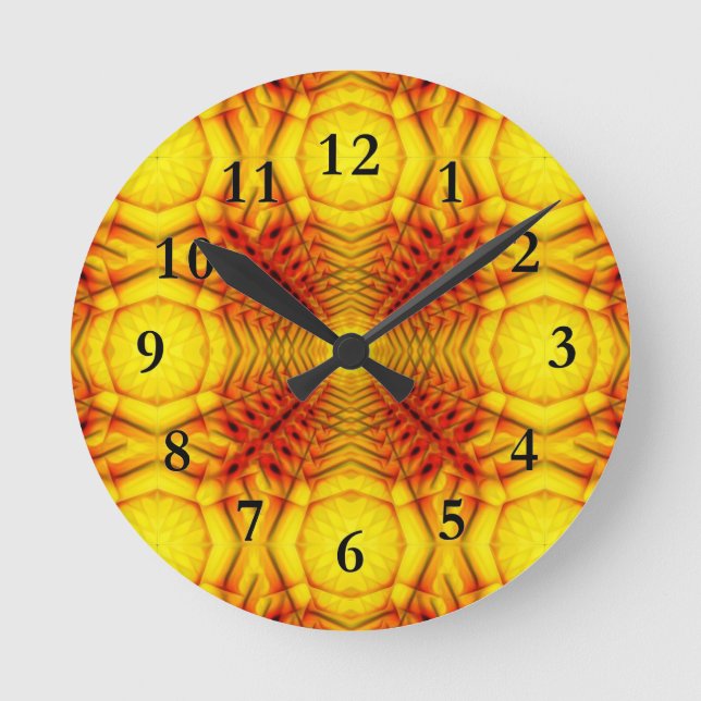 Horloge Ronde Cadran mural Soleil éclatant (Recto)