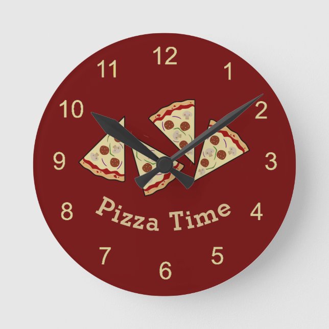 Horloge Ronde Cadran mural tranches de pizza (Recto)