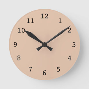 Horloge Ronde Cadran orange clair uni