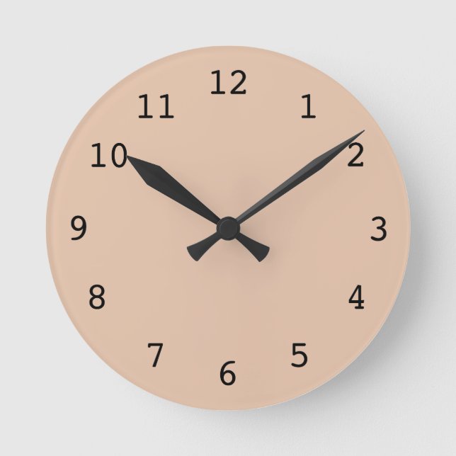 Horloge Ronde Cadran orange clair uni (Recto)