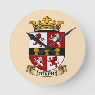 Horloge Ronde Cadran rond des armoiries de la famille Murphy
