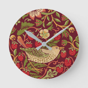 Horloge Ronde Cadran rond William Morris Strawberry Thief