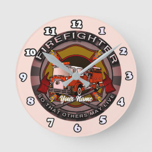 Horloge Ronde Cadre Pompiers Pour Que D'autres Puissent Vivre