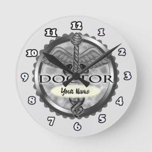 Horloge Ronde Caducée de docteur en médecine