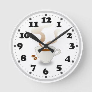 Horloge Ronde Café   Cadeaux Cute Kitchen