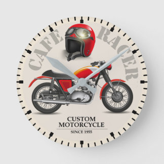 Horloge Ronde Cafe Racer Retro