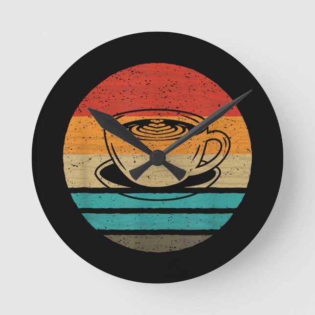 Horloge Ronde Café Retro Style Vintage (Recto)